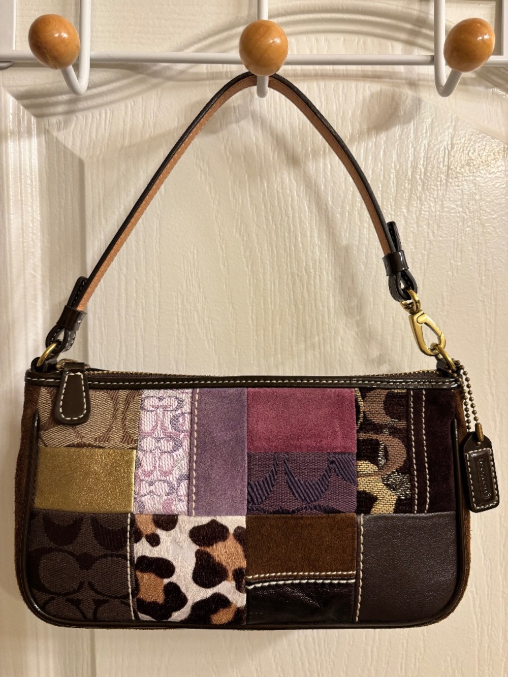 COACH Vintage Y2K Legacy Holiday Patchwork Demi Purse Wristlet Bag